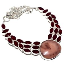 Mookaite, Ruby Gemstone Handmade 925 Sterling Silver Jewelry Necklace 18"