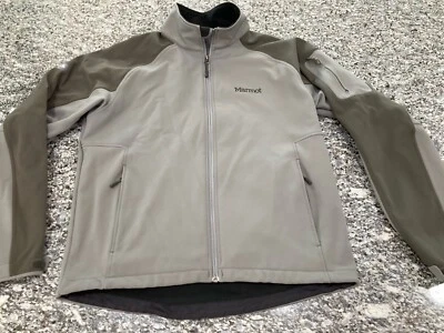 Chaqueta cortavientos softshell cremallera completa gris verde Marmot para hombre bolsillos talla grande Foto 1 de 4