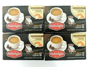 (48) Indulgio White Chocolate Caramel Cappuccino K-cups (4 Boxes X 12)  Keurig - Picture 1 of 11