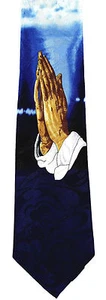 Evening Prayers Men's Necktie Christian Religious Pray Prayer Blue Neck Tie  - Picture 1 of 4