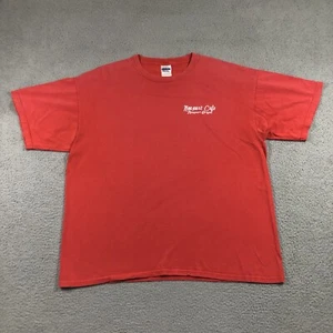 Newport Cafe Newport Oregon T Shirt Men’s XL Red Logo Graphic Print Crab Eating - Picture 1 of 12