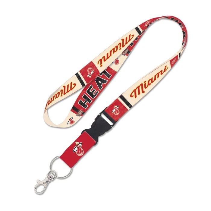 MIAMI HEAT LANYARD KEYCHAIN WITH DETACHABLE BUCKLE 1" WIDTH 22" LENGTH - Image 1 of 1