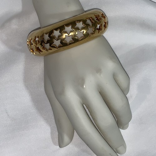 SAINT LAURENT (YSL) BRACCIALE placcato oro 14k SAINT LAURENT autentico pre amato dettaglio stella RARO!