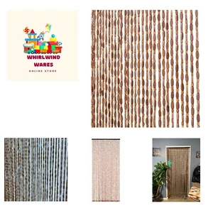 52 Strands Brown Wood and Bamboo Curtain for Doorway Room Divider 36inch x 79... - Picture 1 of 9