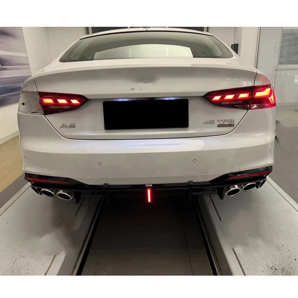 Heckdiffusor für Audi A5 B9.5 Sline S5 20+ Glänzend Schwarz Stoßstange mit Tipps - Bild 1 von 4
