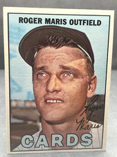 1967 Topps ROGER MARIS card No. 45 St. Louis Cardinals Crease-Free EX-MT to NM