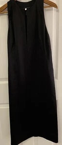 French Connection Black Midi Dress Classic Sleeveless Fitted Sz S Wedding Cruise - Picture 1 of 8