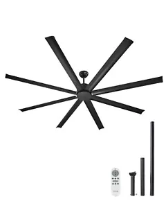 VEVOR 213 cm Aluminum Ceiling Fan Without Light Remote Control DC Motor Black - Picture 1 of 12