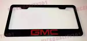 Soporte de marco de matrícula GMC de acero inoxidable con acabado negro - Imagen 1 de 4