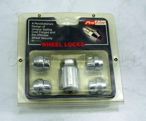NEW ProLine Wheel / Rim Lug Nut Locks - Chrome - 7/16 - Flange Style - Set of 4 - Picture 1 of 1