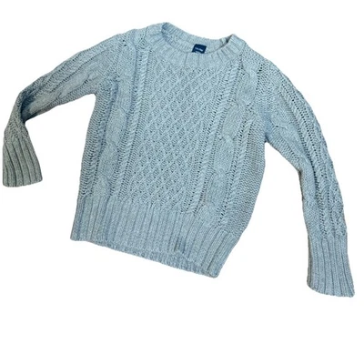 Suéter tejido con cable de algodón para pescadores gris 4 años Baby Gap niños niñas Foto 1 de 4