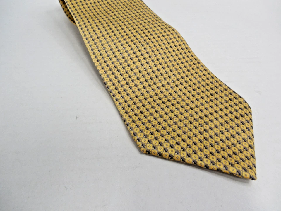 Stafford Executive 100% Silk Mens Neck Tie Geometric Gold /  60" x 3.75" - Image 1 of 4