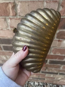 Vintage Brass Shell Clutch Purse - Picture 1 of 5
