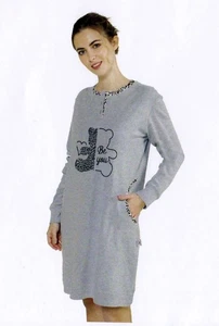 Damen Nachthemd Baumwolljersey warm StellaDueGi D8723 - Bild 1 von 2