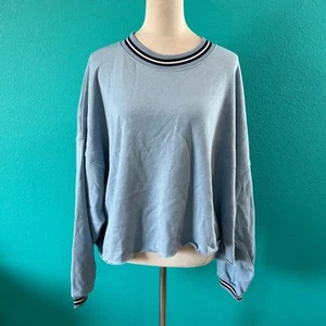 Felpa American Eagle Outfitters blu cropped oversize nuova con etichetta taglia XXL - Foto 1 di 3