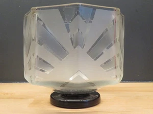 VASE CUBISTE ART DECO SIGNE LE VERRE FRANCAIS SCHNEIDER - Picture 1 of 15