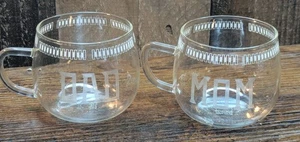 Vintage Jena Glas Clear Coffee Cup Mom & Dad Germany Tea Glass Modern SET OF 2 - Picture 1 of 5