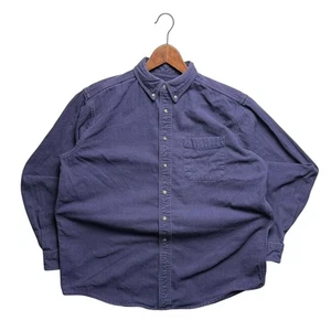 Vintage Button Up Blue Men's XL Shirt Blank - Picture 1 of 6