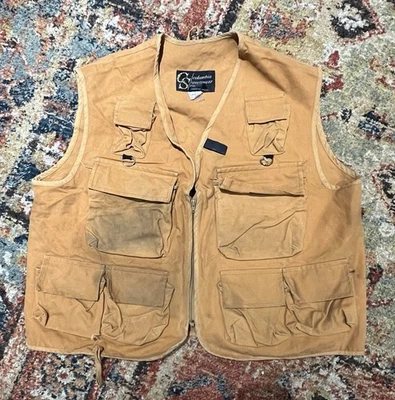 Colete vintage Columbia Sportswear caça tiro aves aquáticas pássaro manchas grandes - Imagem 1 de 4