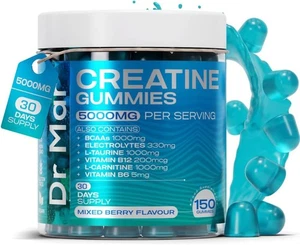 Creatine Gummies Dr. Mar 120count/30 x5000mg servings vitamins and BCAA infused - Picture 1 of 5