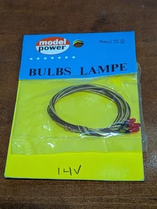Model Power - HO Scale - #253 - 14V Grain Of Rice Red Light Bulbs (3) - NOS - Picture 1 of 3