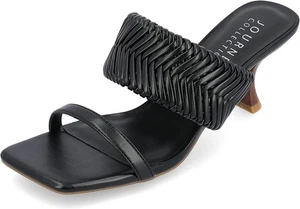 Journee Collection Women's Monyka Comfort Foam Woven Sandals, Black Size 10M - Picture 1 of 4