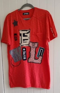 Desigual mens Red Graphic T- shirt Size Medium - Picture 1 of 8