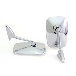 CHROME PAIR DOOR AND FENDER MIRRORS PAIR LEFT AND RIGHT SIDE 2PCS For NEW SQUARE - Foto 1 di 6