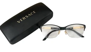 VERSACE MODEL 1218 1342 Black Gold EYEGLASSES FRAME ONLY 53-17 Italy - Picture 1 of 11