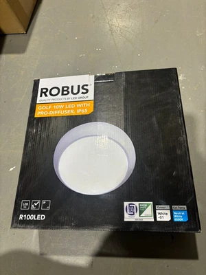 Robus Golf 10w LED With Pro Diffuser- IP65 Bulkhead - White Base - Image 1 of 2