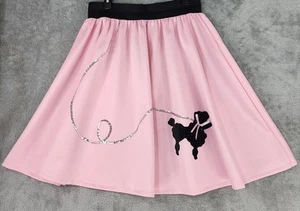 Spirit Skirt Womens 1X Pink 50s Black Poodle Sequined High Waist Pleated Midi - Picture 1 of 11