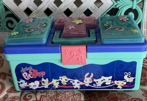 Littlest Pet Shop blau Tragetasche Aufbewahrungskoffer Gerätebox mit Riegel LPS Rarität - Bild 1 von 5