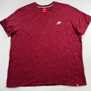 Nike SPTCAS Mens XXL Red Maroon Heathered 100% Cotton T-Shirt - Picture 1 of 13