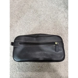 Brooks Brothers Schwarz Leder Dopp Kit Reise Kulturbeutel Tasche - Bild 1 von 4