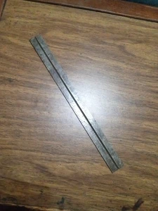 Vintage Metal 1ft Ruler Solid Heavy USA Decent Usable Condition Rare Unique Htf - Picture 1 of 13