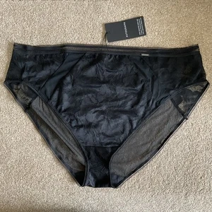 M&S Size 22 Autograph Valencia High Waisted High Leg Knickers Black - Picture 1 of 7