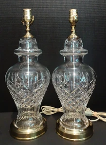 Waterford Crystal Lismore Table Lamps Matching Pair 19” Tall - Picture 1 of 16
