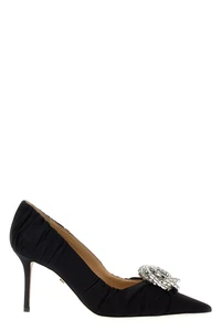 MACH & MACH Galaxy Crystal Jewel Black Satin 85mm Heel Pumps New&Authentic - Picture 1 of 4