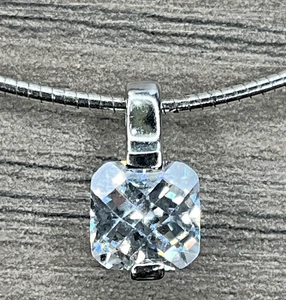 Lord & Taylor Neu mit Etikett Sterling 925 Omega Halsband Halskette Kissenschliff CZ Anhänger FAS - Bild 1 von 20