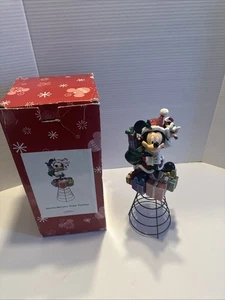 Disney Santa Mickey Mouse mit Geschenken Weihnachtsbaum Topper Urlaub mit Box - Bild 1 von 9