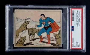 1940 SUPERMAN WOLVES AT BAY CARD #22 PSA 2 GOOD RARE ISSUE GUM INC. GRADED - Picture 1 of 2