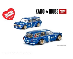 Kaido House x Mini GT 1:64 Datsun 510 Wagen Greddy blau Jun IMai KHMG011 Neu - Bild 1 von 1