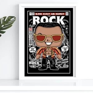 WWE The Rock A3 A4 Druck Poster Comic Style Film Sänger ungerahmt - Bild 1 von 2
