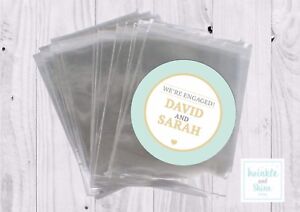 12 x Engaged, Engagement Party, Sweets, treat Bags & Stickers Favour Kit 2