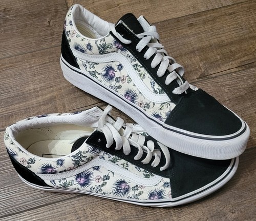 Scarpe da skateboard uomo 10 donna 11 5 VANS nere scamosciate piante palme tela stampata
