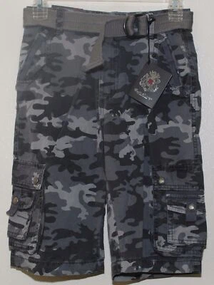 Pantalones Cortos Carga Lavandería Ingleses con Cinturón Niño Talla 4 Gris Camuflaje Nuevos con Etiquetas $48 Foto 1 de 3