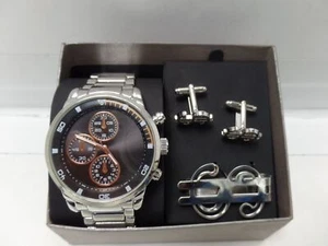 NEW Nice American Exchange Watch + money clip + Cufflinks Gift Set WM5821S80A - Picture 1 of 5