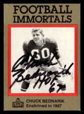 1985 Football Immortals Chuck Bednarik Philadelphia Eagles Signed/Auto XA3478
