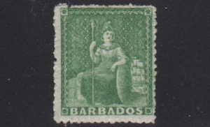 Barbados Sc#15 (SG#20) 1/2d Green Unwatermarked Paper Unused OG - Picture 1 of 2