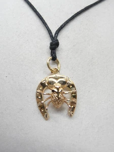 Ferro di Cavallo con Ragno Portafortuna : Ciondolo in Oro Giallo 18 Kt (750) - Picture 1 of 8